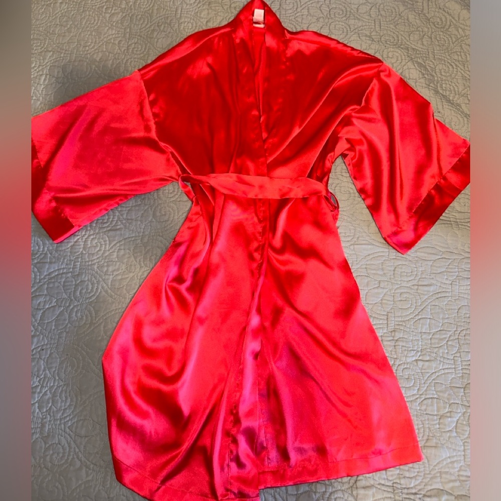 Pink Satin Robe